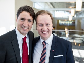 Justin Trudeau (left) and Paul Lefebvre.