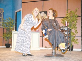 Andrea Hutchinson plays Annelle and Sookie Mei is Truvy in a scene from Steel Magnolias at The Palace Theatre. (DEREK RUTTAN, The London Free Press )