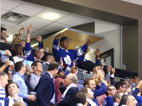 Toronto Blue Jays' Marcus Stroman on hand to take in the Toronto Maple Leafs against the Montreal Canadiens NHL action at the Air Canda Centre in Toronto on Wednesday October 7, 2015. (Dave Abel/Toronto Sun)