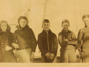 Submitted photo: Friends at S.S. No. 19 on Langstaff Line. Still friends today, from left to right, Annie Punnewaert, Annie Bogaert, Sippy Sholten, Arthur DeBuck and Marcel DeBuck.