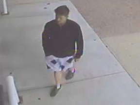 Vulcan RCMP are asking for the public's help in identifying this man in relation to a break-in Oct. 1 at Market Street's pharmacy. Submitted photo