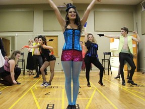 Actor Mishqa Roberts as Columbia during a rehearsal for Pacheco Theatre’s upcoming production of Rocky Horror Show. (Photo submitted)