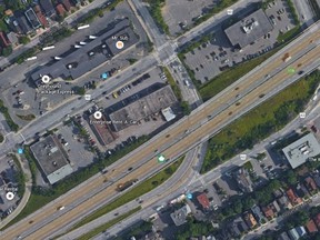 Kent Street at Highway 417. (Google Maps image)