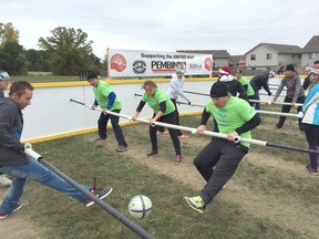 The second annual Pembina United Way Foosball Tournament with support from J & A Construction took place at the Corunna branch of the Royal Canadian Legion and raised over $3,600 for the United Way. Sixteen nine-member teams participated in the day-long tournament, which was part of the Pembina United Way Employee Campaign.
HANDOUT/ SARNIA OBSERVER/ POSTMEDIA NETWORK