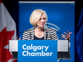 Alberta Premier Rachel Notley speaks during a business luncheon in Calgary, Alberta, on Friday, Oct. 9, 2015 THE CANADIAN PRESS/Larry MacDougal