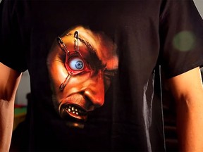 Morph's Frantically Moving Eyeball T-shirt. (Video Screenshot)