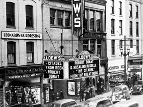 An image from Nov. 1, 1941, from the Archives of Ontario collection shows Loew?s movie theatre in downtown London via the treasury department of the Motion Picture Censorship Theatre Inspection Branch. (Archives of Ontario)