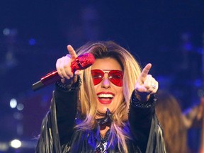 Shania Twain performs at the Scotiabank Saddledome in Calgary, Alta. on Thursday September 17, 2015. (Jim Wells/Calgary Sun)