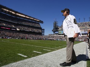 Head coach Sean Payton of the New Orleans Saints in the first quarter during their football game against the Philadelphia Eagles at Lincoln Financial Field in Philadelphia on Oct. 11, 2015. (Rich Schultz /Getty Images/AFP)