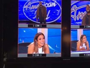 Kim Kardashian posted this photo on Instagram of Kanye West surprising "American Idol" judges Jennifer Lopez and Harry Connick Jr. (kimkardashian/Instagram)