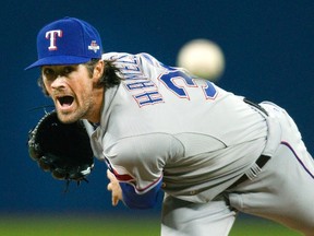 The Texas Rangers will turn to Cole Hamels to start Game 5 of their ALDS against the Blue Jays on Wednesday in Toronto. (THE CANADIAN PRESS/PHOTO)