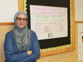 Permanent resident Jamila Sadar took part in Vote Pop-Up on Oct. 6 at the Sarnia YMCA's Career & Learning Centre. The program introduces practical aspects of voting to people with little or no experience in participating in Canadian elections.
CARL HNATYSHYN/SARNIA THIS WEEK