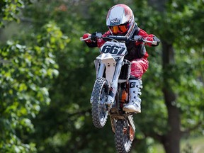 Thomas Munro finished first in the 50cc ages seven-to-eight class of the Amateur Motocross of Ontario's provincial championship. The eight-year-old Inwood resident managed to accomplish this feat in his rookie season of this class. (Handout/Sarnia Observer/Postmedia Network)
