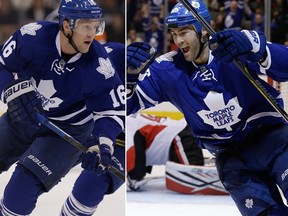 Maple Leafs forwards Nick Spaling (left) and Daniel Winnik (right) have some chemistry that head coach Mike Babcock likes. (Craig Robertson/Toronto Sun)