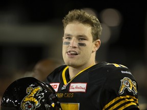 Quarterback Jeff Mathews will guide the Tiger-Cats for the rest of the season after the trade deadline passed on Wednesday, Oct. 14, 2015. (Peter Power/THE CANADIAN PRESS)