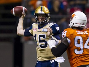 Matt Nichols has gone a career-high three games without throwing an interceptions which has helped the Bombers be in the thick of things.