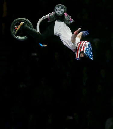 Travis Pastrana's Nitro Circus Live performed at the Canadian Tire Centre in Ottawa Ontario Thursday Oct 15, 2015. Travis and his friends performed on dirt bikes, skateboards,BMX bikes and many other non-flying items for the audience Thursday.  Tony Caldwell/Ottawa Sun/Postmedia Network