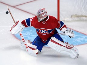 Canadiens goalie Carey Price makes a save against the Rangers during NHL action in Montreal on Thursday, Oct. 15, 2015. (Eric Bolte/USA TODAY Sports)