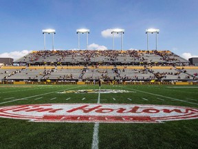 The Toronto Argonauts will be playing another home game at Tim Hortons Field. The CFL club will announce later Friday that its Oct. 23 home game scheduled for Rogers Centre against the Montreal Alouettes will be played in Hamilton because of the baseball playoffs. (THE CANADIAN PRESS/Aaron Lynett)