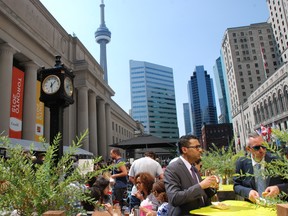 Union Station?s outdoor food market at the new John A. Macdonald Plaza is a warm weather hit. (Barbara Taylor, The London Free Press)