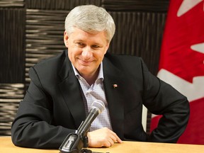 Prime Minister Stephen Harper sits down with Postmedia for an interview in Quebec City on Friday October 16, 2015. (Pierre Obendrauf/MONTREAL GAZETTE)