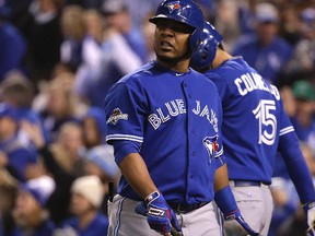 Toronto Blue Jays' Edwin Encarnacion, pictured here during Game 1 of the ALCS in Kansas City on Oct. 16, 2015, will be back in the lineup for Game 2. (Craig Robertson/Toronto Sun/Postmedia Network)