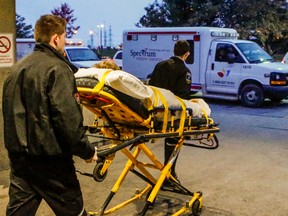 Medical staff, volunteers, and a lot of ambulances, were on hand to move Humber River Hospital patients to their new building. (DAVE THOMAS, Toronto Sun)