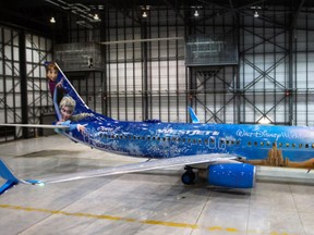 WestJet's new Frozen-themed plane was unveiled Sunday, Oct. 18, 2015. Supplied photo