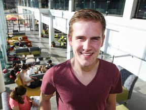 Dylan Hanwell, VP External U of A Students Association poses for a photo in the Student Union Building at the University of Alberta in Edmonton, Alta., on Sunday October 18, 2015. The federal election is on Oct. 19, and Hanwell is working to mobilize youth voters. Ian Kucerak/Edmonton Sun/Postmedia Network