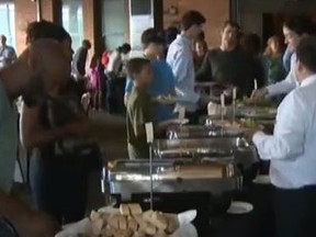 Sacramento, California's homeless feast after a family decided to invite them after a called off wedding. (YouTube/Screengrab)