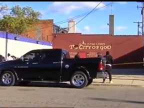 A Detroit pastor shot and killed a 25-year-old man who threatened him with a brick after services at the City of God church, Detroit police said on Monday. (Screengrab: Newsy)