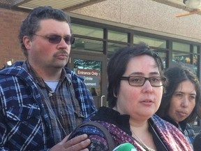 Grief-stricken mom Jennifer Neville-Lake and her husband Ed addressed media outside the Newmarket courthouse. (CHRIS DOUCETTE/Toronto Sun)