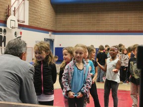 Vermilion-Lloydminster MLA Richard Starke was at Vermilion Elementary School on Friday to kick off VIBE’s “Jusy say hi” contest which is running this week.