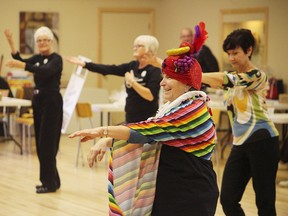 Betty Tiandille, from the Seaforth area, performs the Macarena at the Royal Canadian Legion. (Shaun Gregory/Huron Expositor)