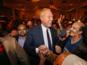Former Toronto Police chief Bill Blair enters arrives at his victory party in Scarborough-Southwest on Oct. 19, 2015. (Jack Boland/Toronto Sun)
