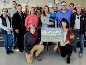 EMily MOUNTNEY-LESSARD/THE INTELLIGENCER
Quinte West Adopt-A-Child organizers and volunteers pose for a photo at Trenton Glass. The group is hosting the Rock 107 Halloween Dance as a means to raise funds this year.