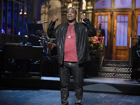 In this Saturday, Oct. 17, 2015, file photo, provided by NBC, actor and comedian Tracy Morgan speaks during a monologue on "Saturday Night Live," in New York.  (Dana Edelson/NBC via AP, File)