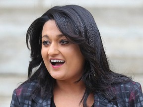 Manitoba Liberal leader Rana Bokhari smiles while speaking with the media in Winnipeg, Man. Tuesday October 20, 2015 about the federal Liberal victory. Winnipeg, Man. Tuesday October 20, 2015.Brian Donogh/Winnipeg Sun/Postmedia Network