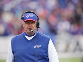 Head Coach Rex Ryan of the Buffalo Bills walks the sideline during the second half of a game against the Cincinnati Bengals at Ralph Wilson Stadium on October 18, 2015 in Orchard Park, New York.   Brett Carlsen/Getty Images/AFP