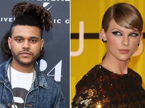 The Weeknd, left, and Taylor Swift. (WENN.COM photos)