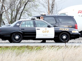 OPP closed off part of Hwy. 40 Wednesday, when two cars collided near Countryview Line.
