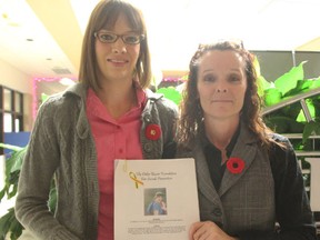 Sarah Ingles and her mother-in-law Teresa Ingles, pictured here in this file photo, continue to work on setting up a drop-in centre in honour of their late brother-in-law and son, Deker Bauer. The 17-year-old took his own life last year. (Barbara Simpson/Sarnia Observer/Postmedia Network)