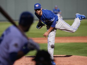 Toronto Blue Jays starter David Price pitches against the Kansas City Royals during Game 2 of the ALCS in Kansas City on Oct. 17, 2015. (Craig Robertson/Toronto Sun/Postmedia Network)