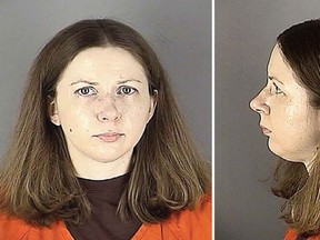 These undated photos provided by the Hennepin County Jail, shows a booking mug of Carrie Pernula. (Hennepin County Jail via AP)