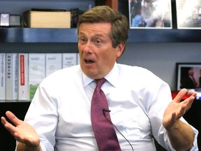 Mayor John Tory is pictured in his City Hall office. (MICHAEL PEAKE, Toronto Sun)