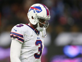 Buffalo Bills' EJ Manuel walks off dejected as the Bills lose to the Jacksonvile Jaguars at Wembley Stadium in London on Oct. 25, 2015. (Reuters / Matthew Childs)