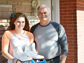 Lexie Hext is organizing a figure skating fundraiser for St. Joseph's Hospice in Sarnia with her father Jim after her mother died earlier this year. (Brent Boles, Postmedia Network)