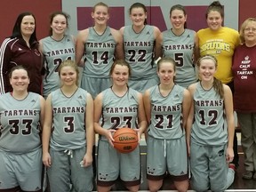 Submitted photo: The Wallaceburg Tartans senior girls basketball team won the Bronze Boot tournament final Oct. 17, beating Sault Ste. Marie White Pines in the final game. They also won the Strathroy tournament on the weekend, beating Chatham-Kent 51-34 in the final.