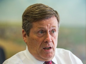 Toronto Mayor John Tory in his office at City Hall in Toronto Monday October 26, 2015. (Ernest Doroszuk/Toronto Sun)