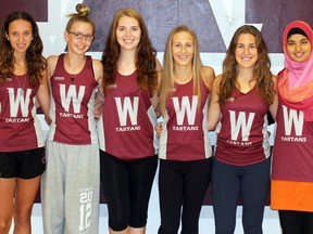 Submitted photo: From left to right, members of the Wallaceburg Tartan cross-country team qualified for the SWOSSAA regional meet; Jillian Lubbers, Elizabeth Hadlock, Madeline Button, Megan Maxim, Tina Foster, Nurhidayah Shamalisham.